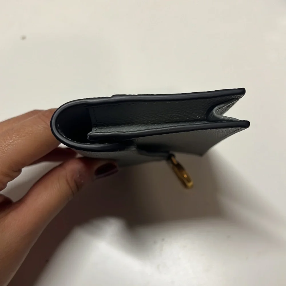 COPY - Dior saddle flap card holder in blue gray